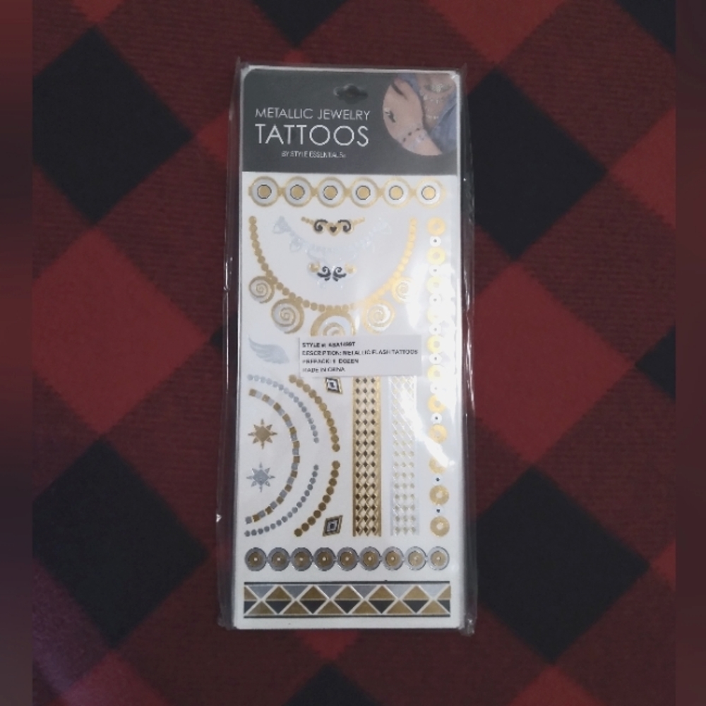 Metallic jewelry tattoos - 12 pack
